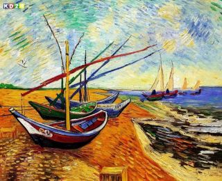 Vincent Van Gogh   Fischerboote am Strand c81188 50x60cm Ölgemälde