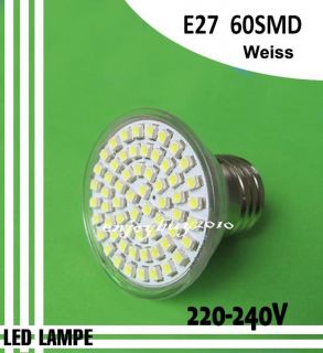 E27 60 SMD LED Lampe Strahler weiss 230V 3.5W Energiesparlampe