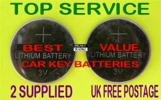 2X CR2025 compatible Car Key Battery to fit VOLKSWAGEN