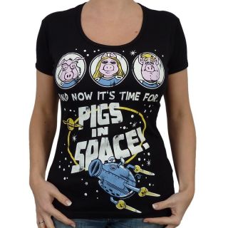 Logoshirt   Muppets Pigs in Space Girlie Shirt, schwarz