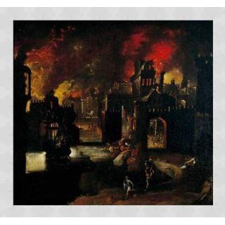 Bild mit Rahmen Diogo Pereira, Das brennende Troja, 48 x 44