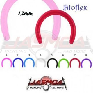 Hufeisen Ring Bioflex Piercing 1,2mm viele Farben NEU