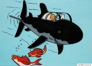Art 2000 Tim u. Struppi Tintin Gemälde POP ART Comic