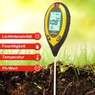 4in1 Digitales Bodenmessgerät Bodentester f. Pflanzen Feuchtigkeit PH