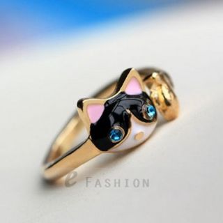 süße Katze Fisch Style Ringe Damen Fingerring NEU 102 0094
