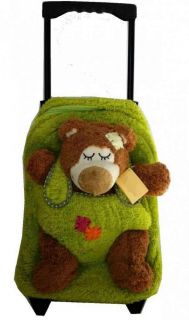 Kindertrolley & Rucksack in einem aus Plüsch mit Bär