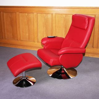 Relaxliege Relaxsessel Fernsehsessel Massagesessel, schwarz, rot