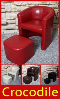 Sessel mit Hocker Ledersessel Lounge Sessel M37