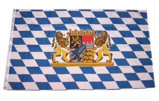 Fahne Flagge Bayern mit Wappen und2 Löwen 90x150cm/103