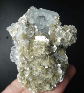 Fine Mineralien TOP Transparent Aquamarin,Muskovit ~ Xuebaoding