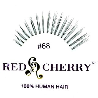 Red Cherry 68 Künstliche schwarze Wimpern Echthaar