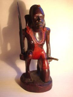  Holz Figur Krieger aus Afrika HANDgeschnitzt Afrikanische Kunst 112
