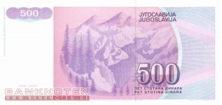 Jugoslawien / Yugoslavia   500 Dinara 1992   P.113 UNC