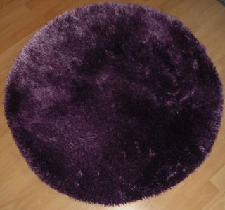 Shaggy Langflor Hochflor 100cm lila violett rund Teppich UVP 69