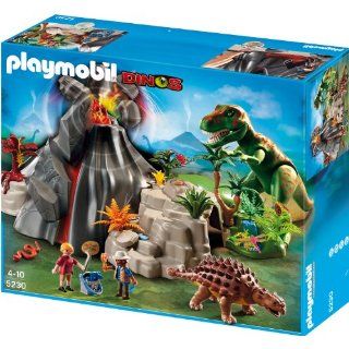 PLAYMOBIL 5230   T Rex und Saichania beim Vulkan Spielzeug