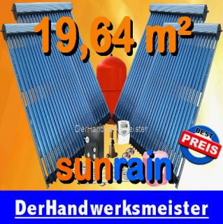 SunRain Solar Solaranlage 120 Vakuumröhren Heatpipe Kollektor 20 m²