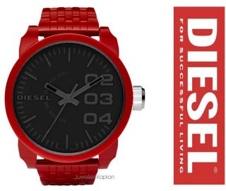 Herren Uhr Kunststoff Rot DZ1462 Herrenuhr NEU UVP 119€