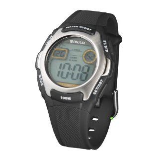 Sinar Armbanduhr   Jugenduhr digital   grau mit Alarm, Timer und