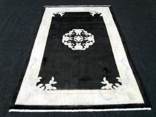 Orientteppich Kaschmir Seide173 x 121 cm Kashmir Rug Schwarz Carpet