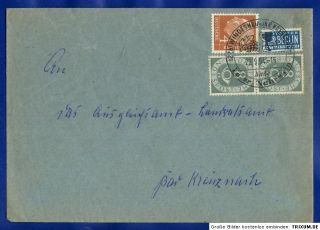 Bund 127 Posthorn2 x 8 Pf.+ 4 Pf.Heuss Brief WINDESHEIM Kr.Kreuznach