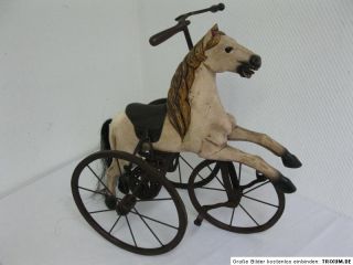 Holz Schaukelpferd 60cm Karusellpferd Holzpferd mit Räder Dreirad
