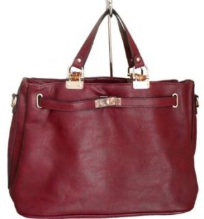 Damen Handtasche Shopper Tasche XXL, Farbe dunkelbraun und burgunder