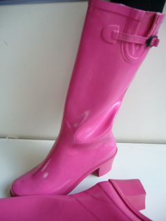 Damen Gummistiefel Absatz Stiefel Regenstiefel pink versch. Größen