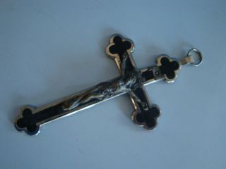 1012A1 827 Andenken Kreuz Kruzifix Metall vernickelt