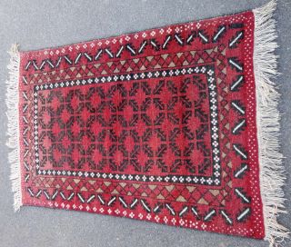Orient Teppich Afghan Handgeknüpft 132 x 92 cm.