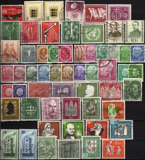  50er Jahre 58 verschiedene Briefmarken gestempelt Michel ca 139 00 4