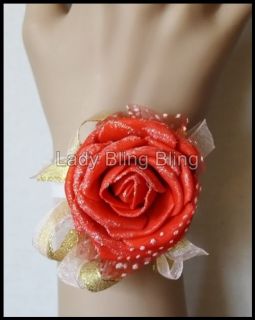 Armband Blumenmädchen Braut Hochzeit Blume Rose Rot