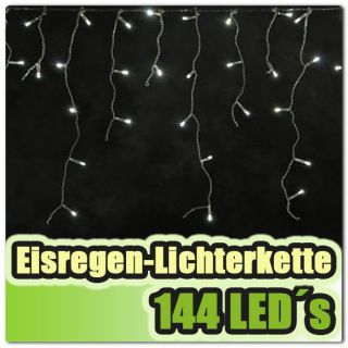 144 LED Lichterkette Eisregen Eiszapfen warmweiss 15 m Weihnachten