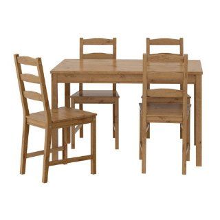 IKEA Sitzgruppe Jokkmokk Tisch + 4 Stühle aus massiver, gebeizter