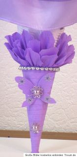 Luxuriöse Schultüte Zuckertüte für kleine Prinzessinnen in lila