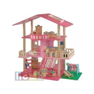 modernes Puppenhaus von howa möbeliert 7009 Spielzeug