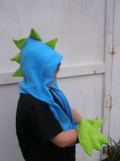 Diy DINOSAUR Hoodie Scarf w glove Claws kawaii Cosplay Hat Dino Lizard