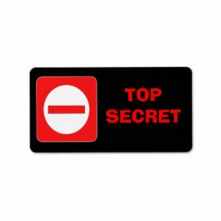 Confidential Top Secret Warning Label