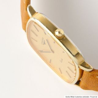 elegante LONGINES Quartz Herren Armbanduhr, vergoldet, nur 5,3 mm