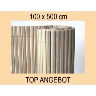 PVC Sichtschutzmatte Sonnenschutz Windschutz bambus 100x500 Neu