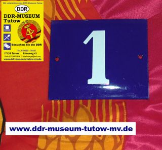 Emaille Schild Haus Nr.1 , DDR MUSEUM TUTOW