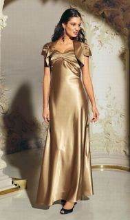 178 LAURA SCOTT Abendkleid Kleid gold + Bolero Gr. 38
