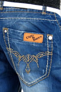 CIPO & BAXX Jeans Hose Herren Dicke Naht Blue Denim Clubwear Vintage