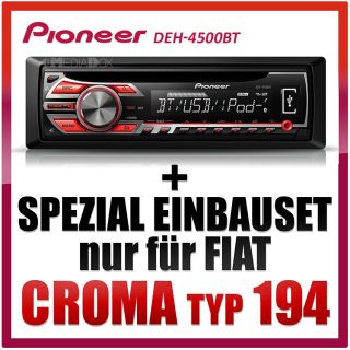 PIONEER CD/BLUETOOTH USB Autoradio+Rahmen für FIAT Croma/194