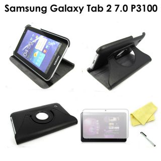 Samsung Galaxy Tab 2 7.0 P3100 P3110 rotierend Leder Tasche + folie