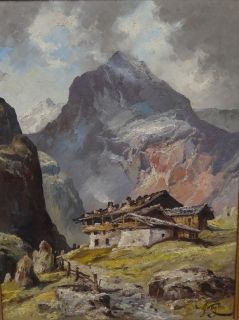 KUGLER (1913) Stubaier Tal mit Habichtspitze, Öl/Leinen, 198/12045