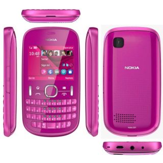 Nokia 201 Asha Pink Messaging Handy mit QWERTZ Tastatur Kamera Radio