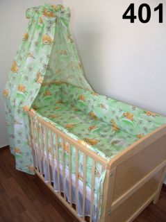 Baby Kinder Bettwäsche, Bettset mit 420 cm rundum Nestchen für