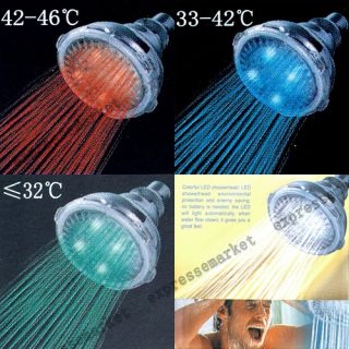 Luxus 10cm LED Regenbrause Duschkopf Kopfbrause Regendusche Temperatur