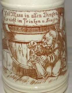 Bierkrug mit Trinkspruch, Zinndeckel, H 21 cm, 198/2039