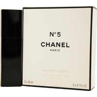 Chanel No5, femme/woman, Eau de Toilette, 20 ml + 2 Nachfüller, je 20